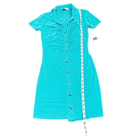 SO Slinky Bodycon Polo Dress Green Size XS New with Tags - Picture 6 of 8